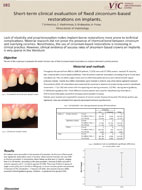 Short-term clinical evaluation of ﬁxed zirconium-based restorations on implants
